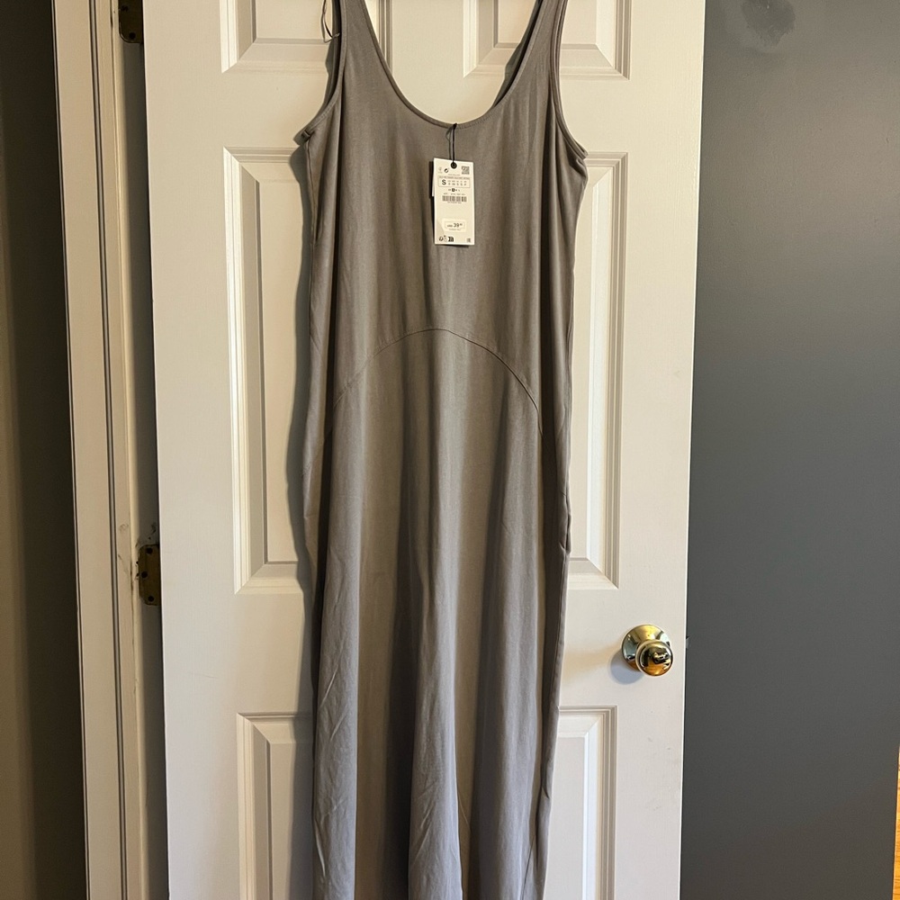 NWT Zara Gray Maxi Dress